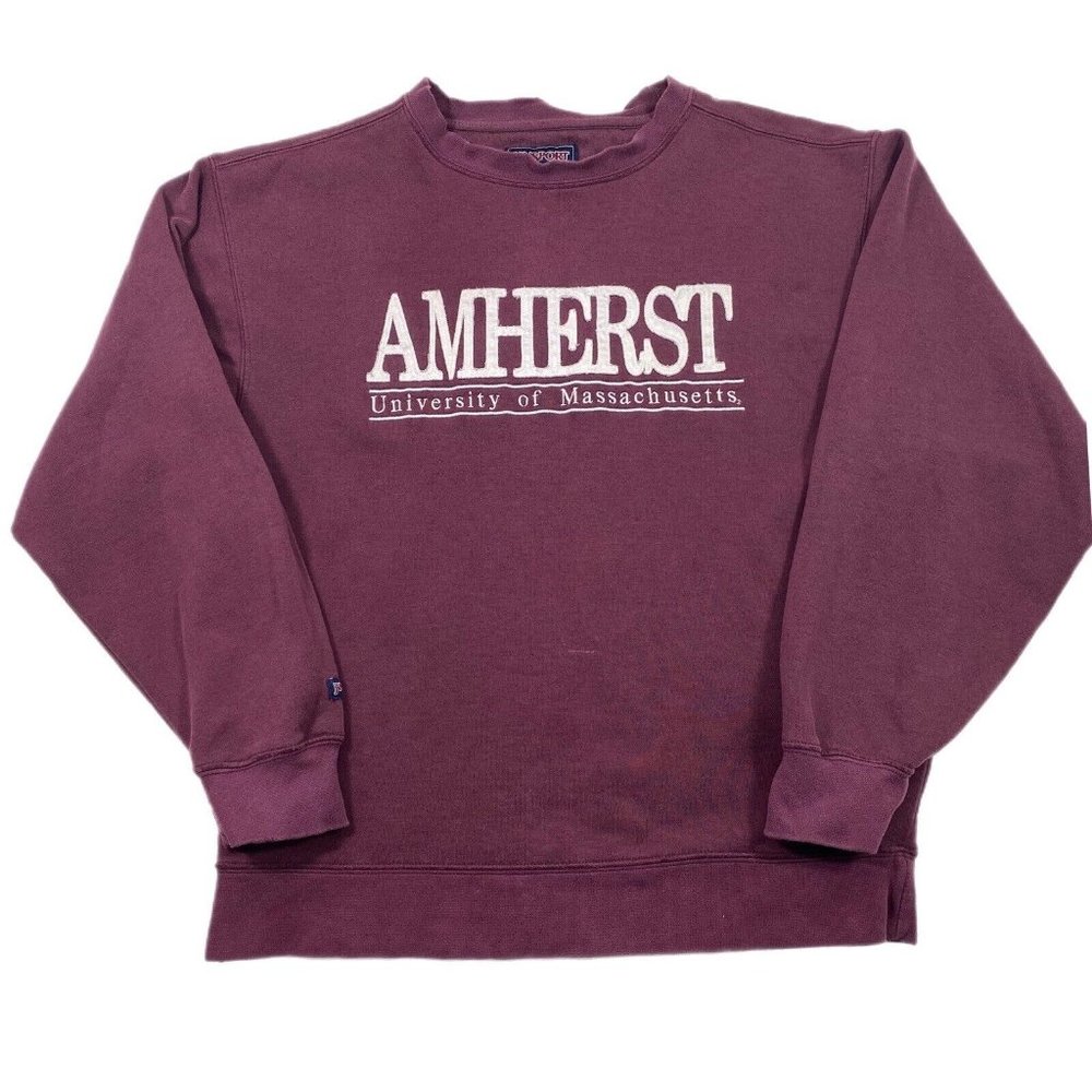 UMASS Amherst Vintage 90s Sweatshirt Size Medium Jansport Womens Faded Distress